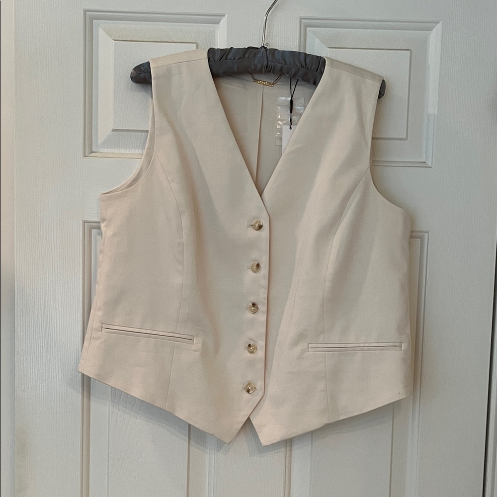 Chico's Elegant Cream Satin Vest